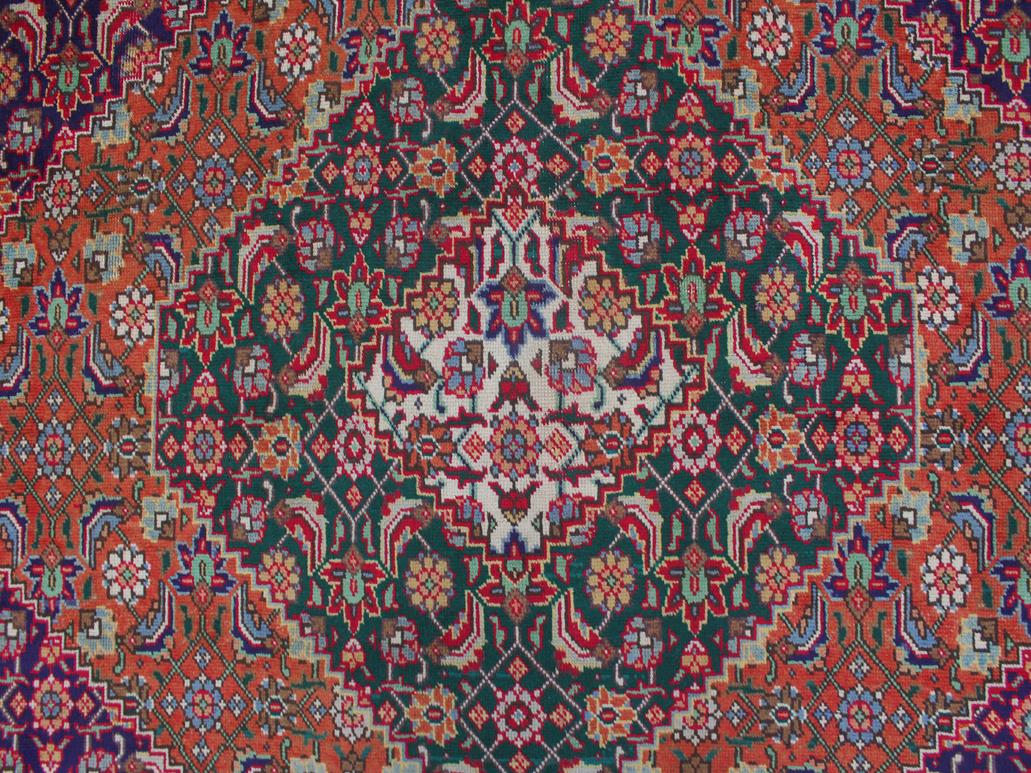 handmade Medallion, Traditional Tabriz Mahi Purple Rust Hand Knotted RECTANGLE 100% WOOL area rug 10x13