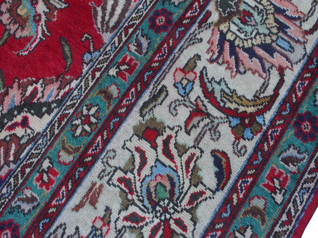 handmade Traditional Tabriz Red Beige Hand Knotted RECTANGLE 100% WOOL area rug 10x13