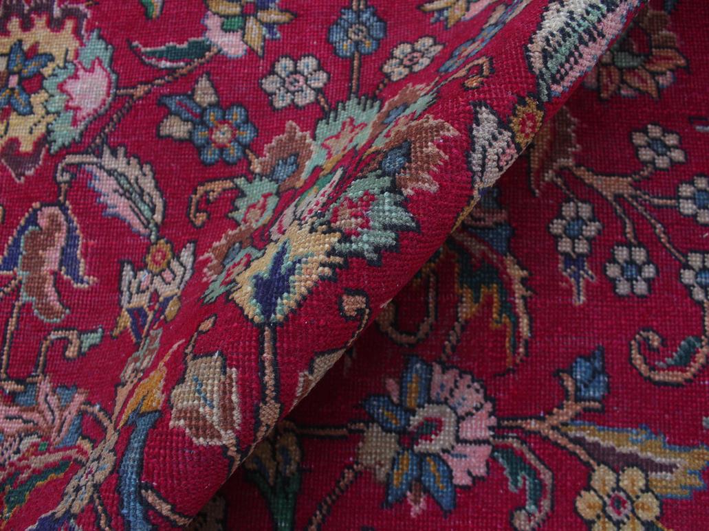 handmade Traditional Kashan Red Blue Hand Knotted RECTANGLE 100% WOOL area rug 9x13