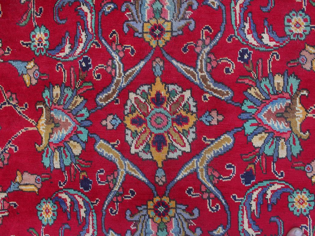 handmade Traditional Tabriz Red Beige Hand Knotted RECTANGLE 100% WOOL area rug 10x13