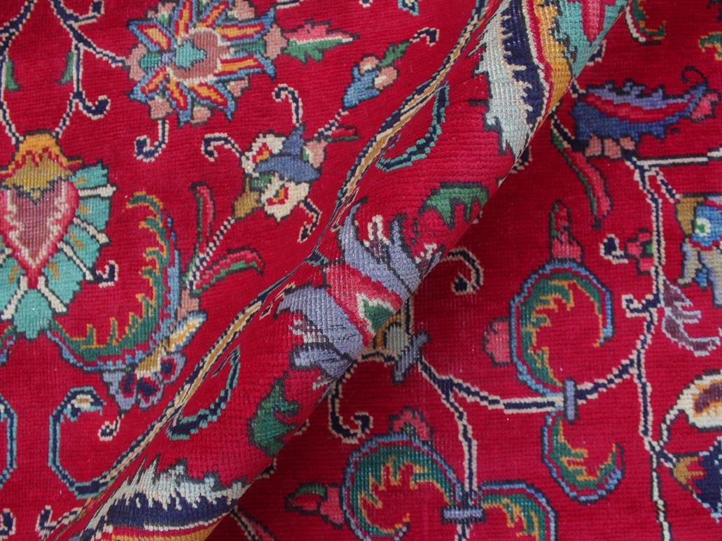 handmade Traditional Tabriz Red Beige Hand Knotted RECTANGLE 100% WOOL area rug 10x13