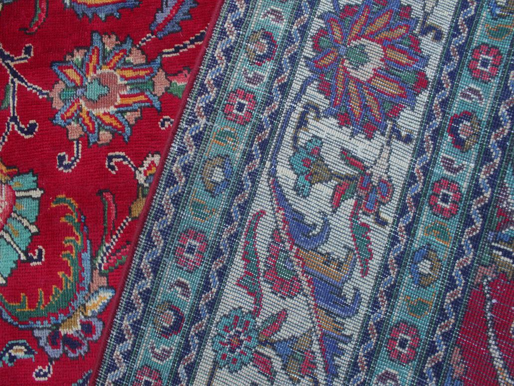 handmade Traditional Tabriz Red Beige Hand Knotted RECTANGLE 100% WOOL area rug 10x13