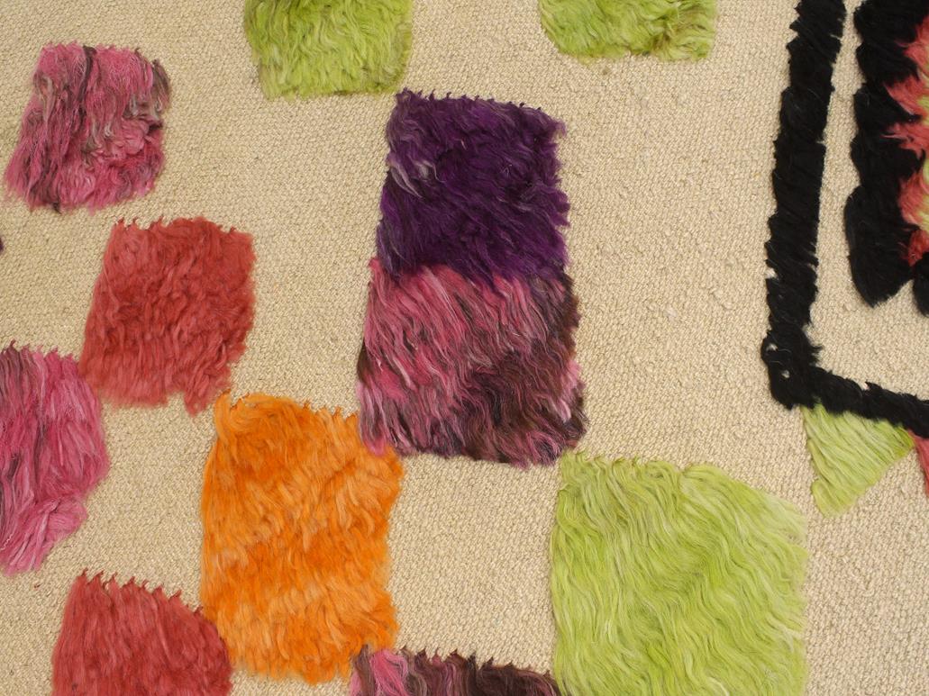 handmade Modern Moroccan Beige Orange Hand-Woven RECTANGLE 100% WOOL area rug 5 x 8