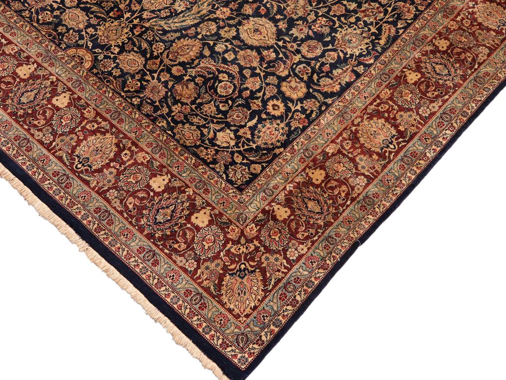 handmade Traditional Dabir Blue Maroon Hand Knotted RECTANGLE 100% WOOL area rug 9x12