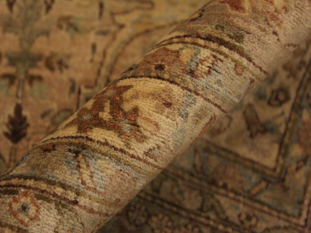 handmade Traditional  Lt. Brown Lt. Green Hand Knotted RECTANGLE 100% WOOL area rug 9x12