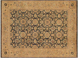 handmade Traditional Agra Tabriz Blue Tan Hand Knotted RECTANGLE 100% WOOL area rug 9x12