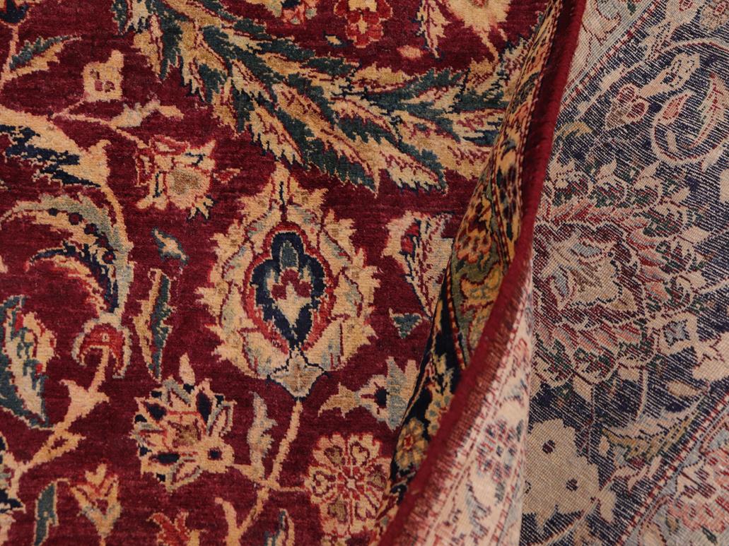 handmade Traditional Dabir Maroon Blue Hand Knotted RECTANGLE 100% WOOL area rug 9x12