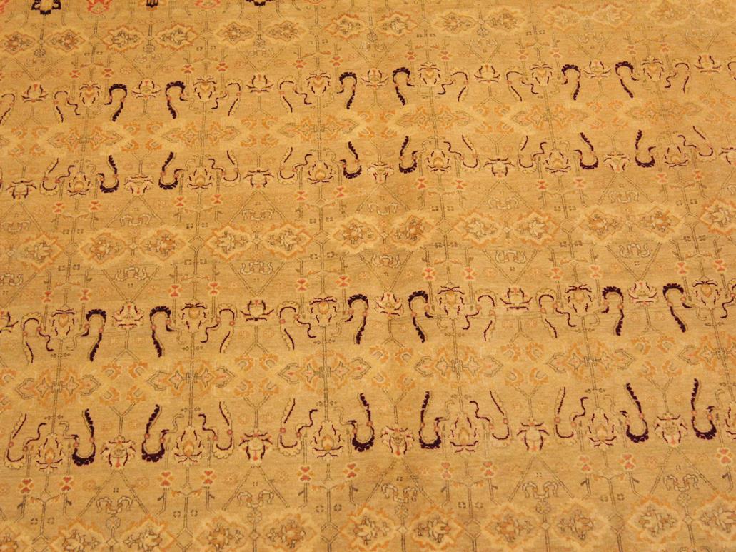 handmade Traditional Agra Tan Beige Hand Knotted RECTANGLE 100% WOOL area rug 9x12