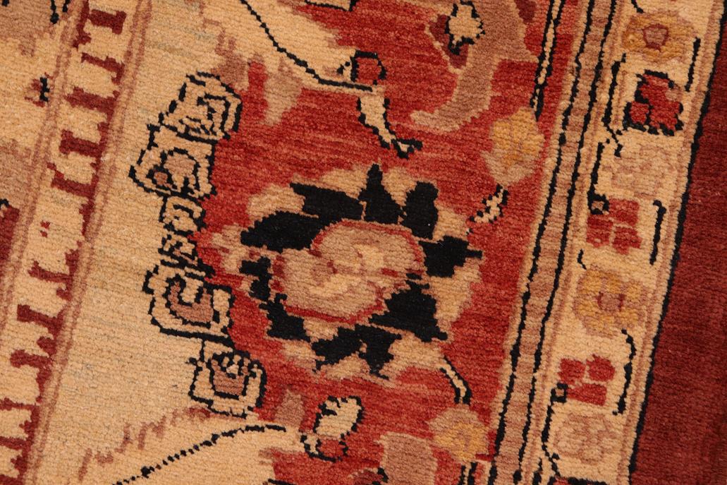 handmade Traditional Kafkaz Chobi Ziegler Red Beige Hand Knotted RECTANGLE 100% WOOL area rug 8 x 10