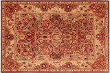Boho Chic Ziegler Keisha Red Beige Hand-Knotted Wool Rug - 8'1'' x 9'6''
