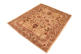 handmade Traditional Kafkaz Chobi Ziegler Tan Red Hand Knotted RECTANGLE 100% WOOL area rug 8 x 10