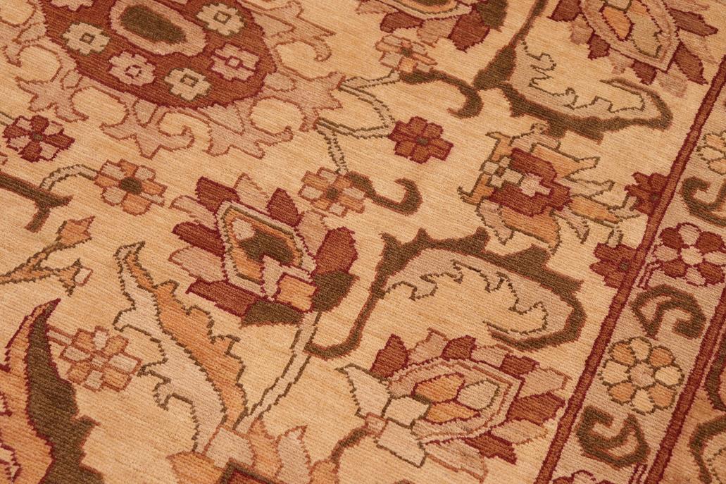 handmade Traditional Kafkaz Chobi Ziegler Tan Red Hand Knotted RECTANGLE 100% WOOL area rug 8 x 10
