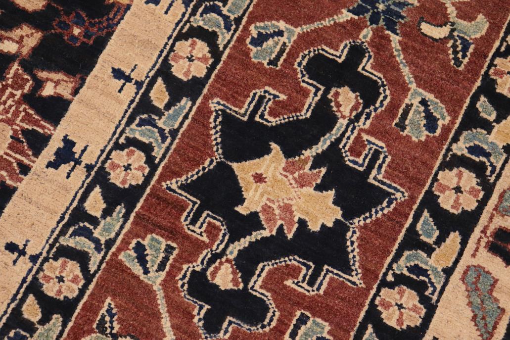 handmade Traditional Kafkaz Chobi Ziegler Blue Brown Hand Knotted RECTANGLE 100% WOOL area rug 8 x 10