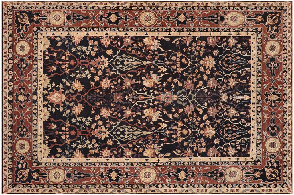 handmade Traditional Kafkaz Chobi Ziegler Blue Brown Hand Knotted RECTANGLE 100% WOOL area rug 8 x 10