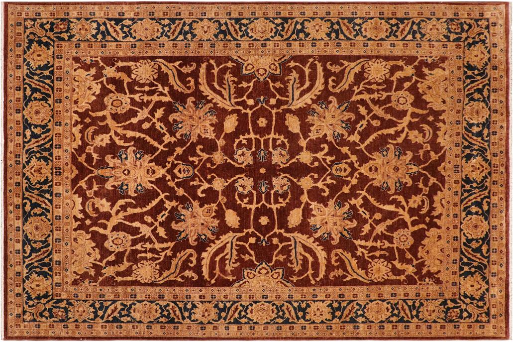 handmade Traditional Kafkaz Chobi Ziegler Brown Blue Hand Knotted RECTANGLE 100% WOOL area rug 8 x 11