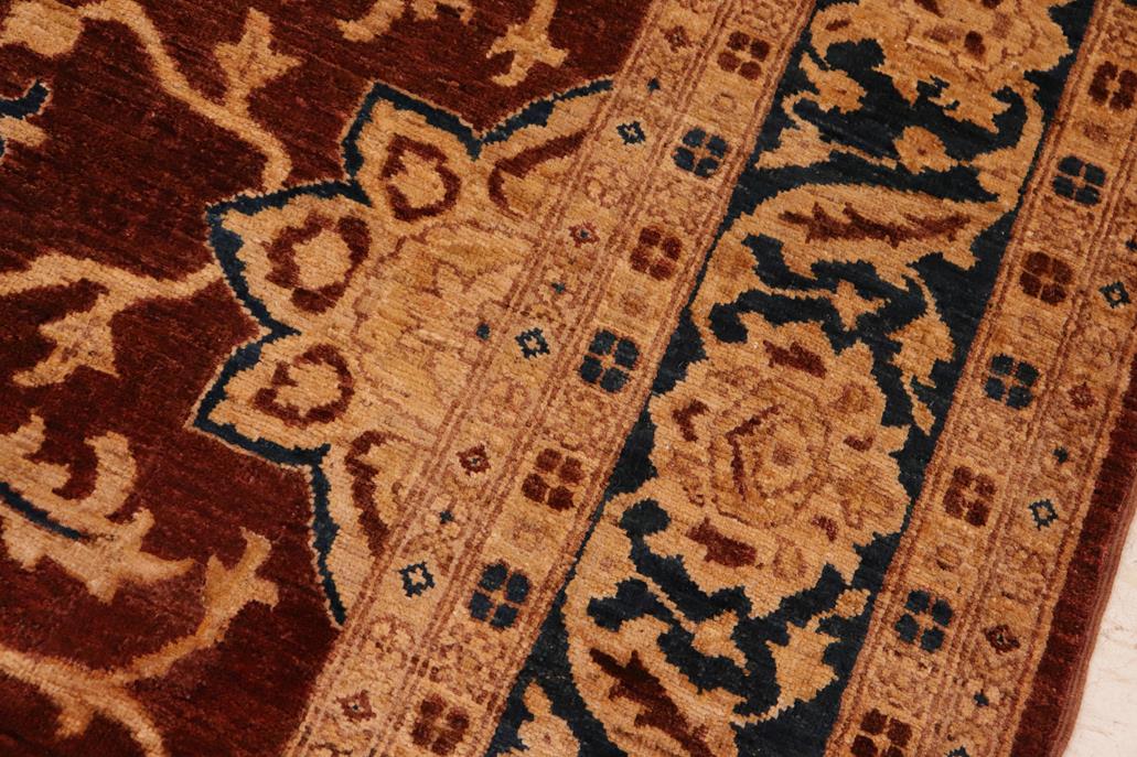 handmade Traditional Kafkaz Chobi Ziegler Brown Blue Hand Knotted RECTANGLE 100% WOOL area rug 8 x 11