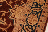 handmade Traditional Kafkaz Chobi Ziegler Brown Blue Hand Knotted RECTANGLE 100% WOOL area rug 8 x 11