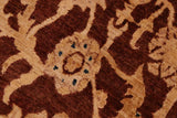 handmade Traditional Kafkaz Chobi Ziegler Brown Blue Hand Knotted RECTANGLE 100% WOOL area rug 8 x 11