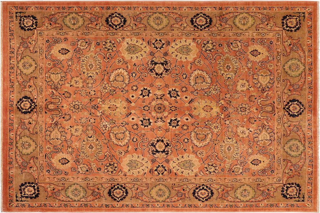 handmade Traditional Kafkaz Chobi Ziegler Rust Brown Hand Knotted RECTANGLE 100% WOOL area rug 8 x 10