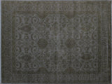 handmade Over Dyed Gray Gray Hand Knotted RECTANGLE 100% WOOL area rug 8x10