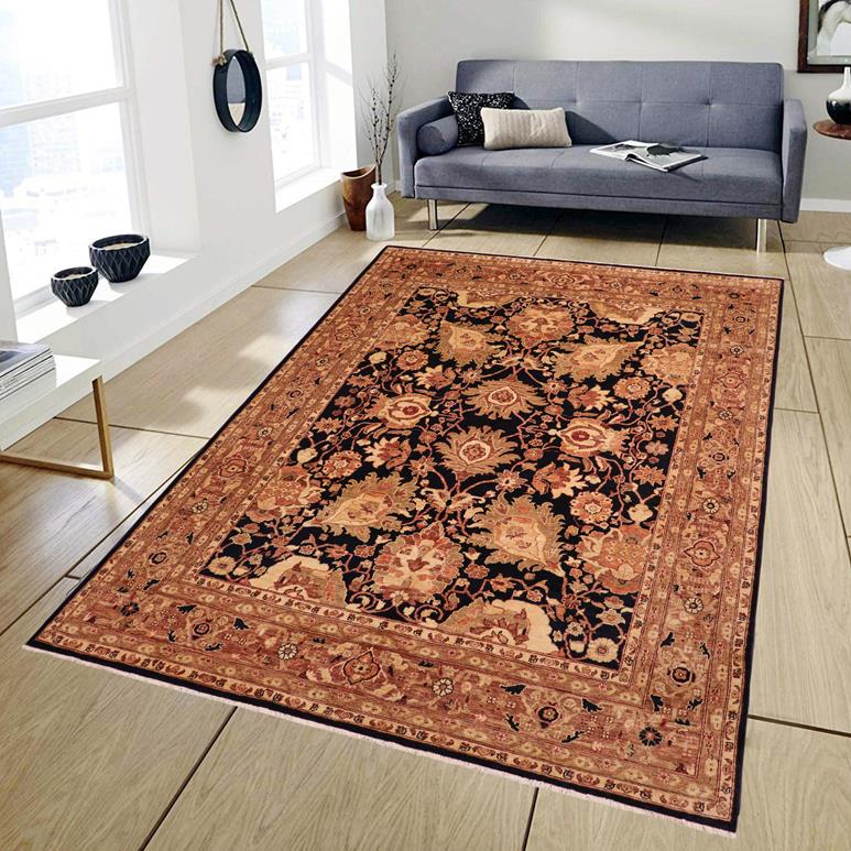 handmade Traditional Kafkaz Chobi Ziegler Blue Brown Hand Knotted RECTANGLE 100% WOOL area rug 8 x 10