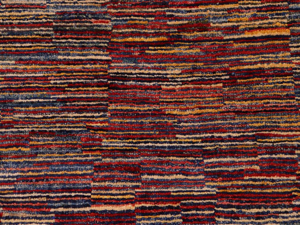 Modern Gabbeh Oralee Blue/Red Wool Rug - 8'1'' x 9'10''