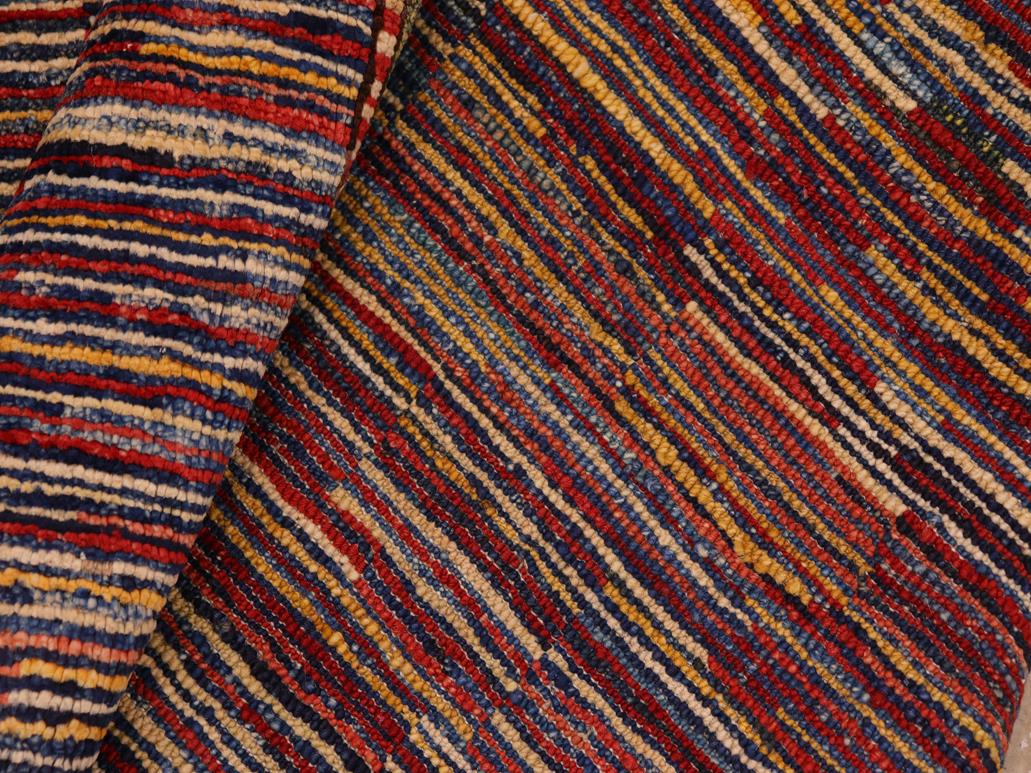 Modern Gabbeh Oralee Blue/Red Wool Rug - 8'1'' x 9'10''