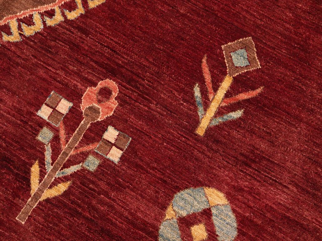 Boho Chic Gabbeh Marisol Red/Blue Wool Rug - 7'8'' x 10'0''