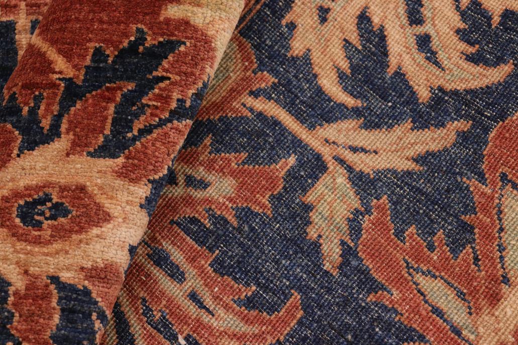 handmade Traditional Kafkaz Chobi Ziegler Blue Rust Hand Knotted RECTANGLE 100% WOOL area rug 8 x 10