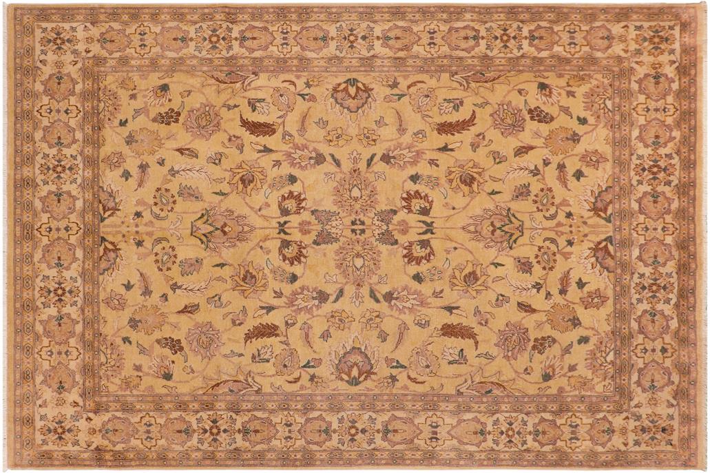 handmade Traditional Kafkaz Chobi Ziegler Tan Beige Hand Knotted RECTANGLE 100% WOOL area rug 8 x 10