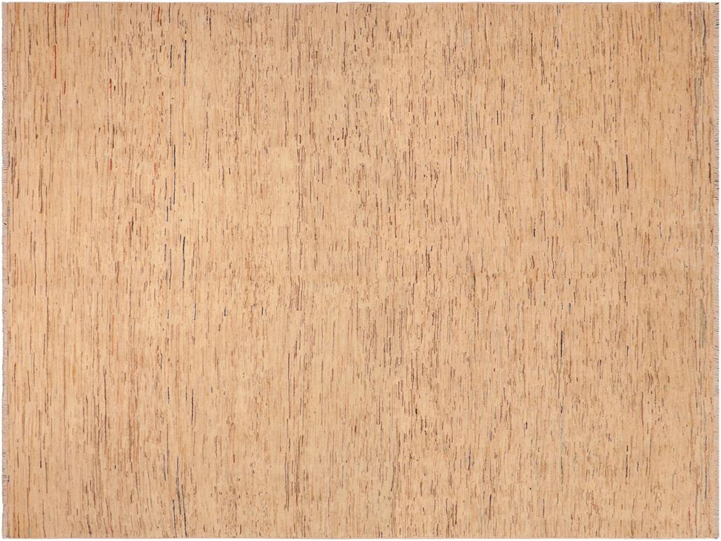 Modern Gabbeh Robbie Tan/Brown Wool Rug - 7'9'' x 9'6''