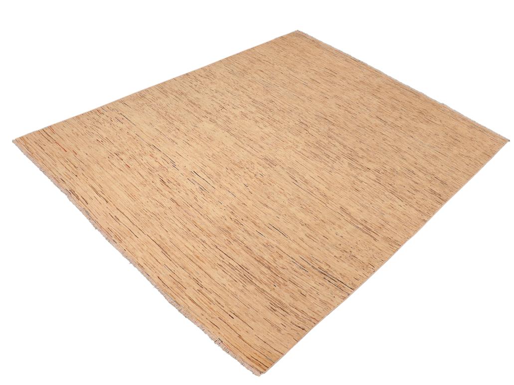 Modern Gabbeh Robbie Tan/Brown Wool Rug - 7'9'' x 9'6''