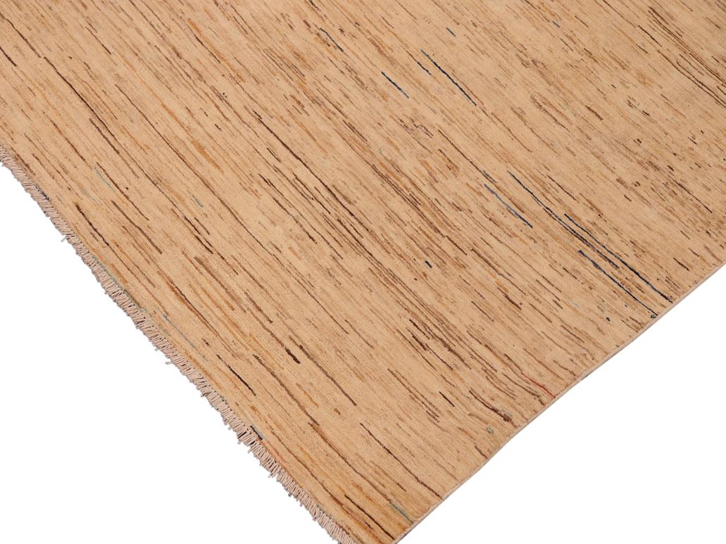 Modern Gabbeh Robbie Tan/Brown Wool Rug - 7'9'' x 9'6''