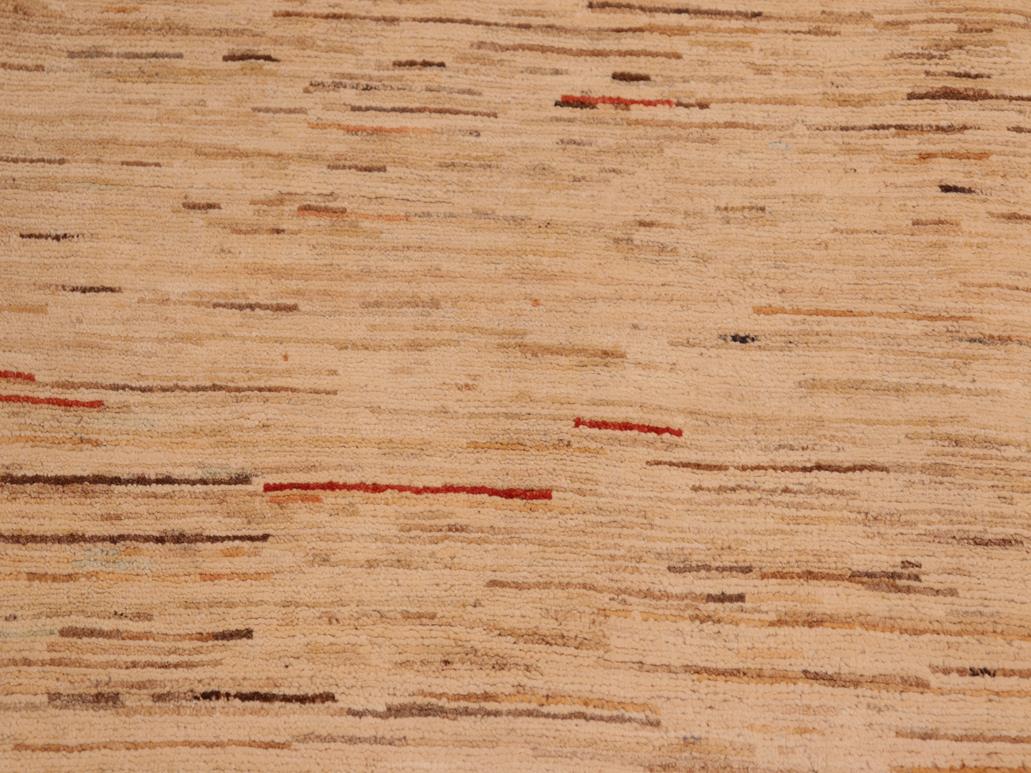 Modern Gabbeh Robbie Tan/Brown Wool Rug - 7'9'' x 9'6''