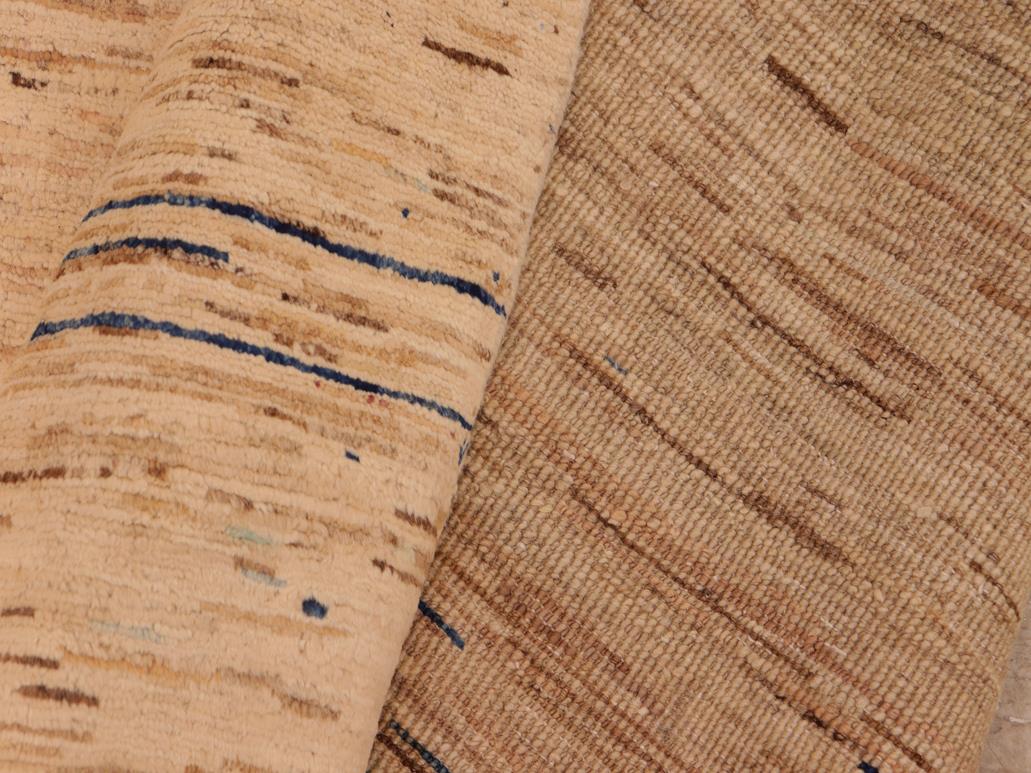 Modern Gabbeh Robbie Tan/Brown Wool Rug - 7'9'' x 9'6''