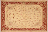 handmade Transitional Kafkaz Chobi Ziegler Beige Rust Hand Knotted RECTANGLE 100% WOOL area rug 8 x 10
