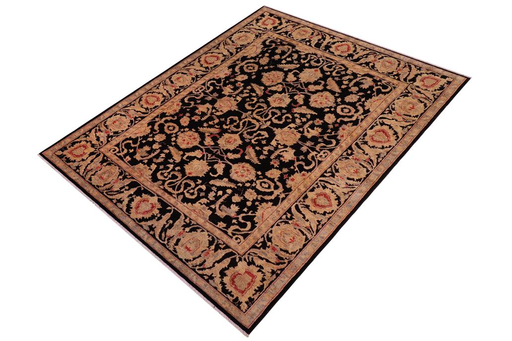 handmade Traditional Kafkaz Chobi Ziegler Black Black Hand Knotted RECTANGLE 100% WOOL area rug 8 x 10