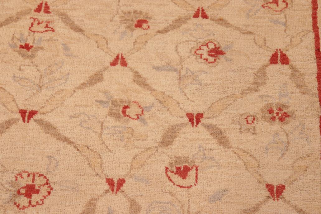 handmade Transitional Kafkaz Chobi Ziegler Beige Red Hand Knotted RECTANGLE 100% WOOL area rug 8 x 9