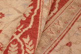 handmade Transitional Kafkaz Chobi Ziegler Beige Red Hand Knotted RECTANGLE 100% WOOL area rug 8 x 9