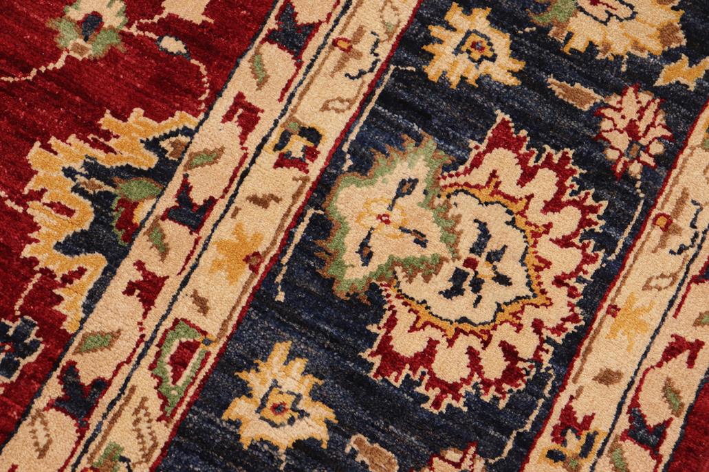 handmade Traditional Kafkaz Chobi Ziegler Red Blue Hand Knotted RECTANGLE 100% WOOL area rug 8 x 10