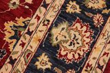 handmade Traditional Kafkaz Chobi Ziegler Red Blue Hand Knotted RECTANGLE 100% WOOL area rug 8 x 10