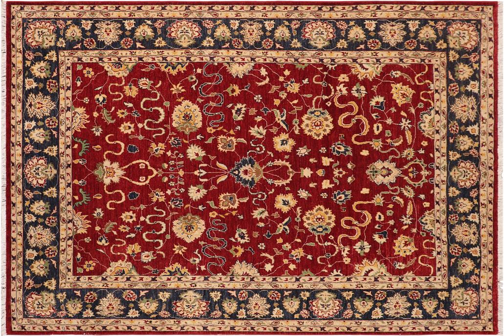 handmade Traditional Kafkaz Chobi Ziegler Red Blue Hand Knotted RECTANGLE 100% WOOL area rug 8 x 10