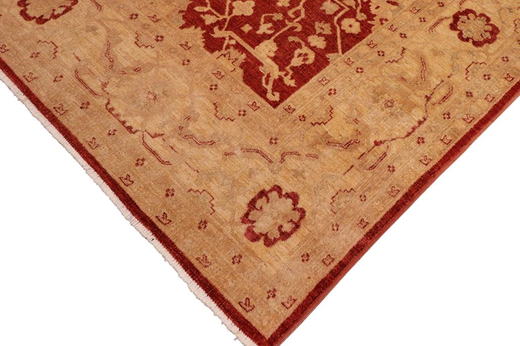 handmade Traditional Kafkaz Chobi Ziegler Rust Tan Hand Knotted RECTANGLE 100% WOOL area rug 8 x 10
