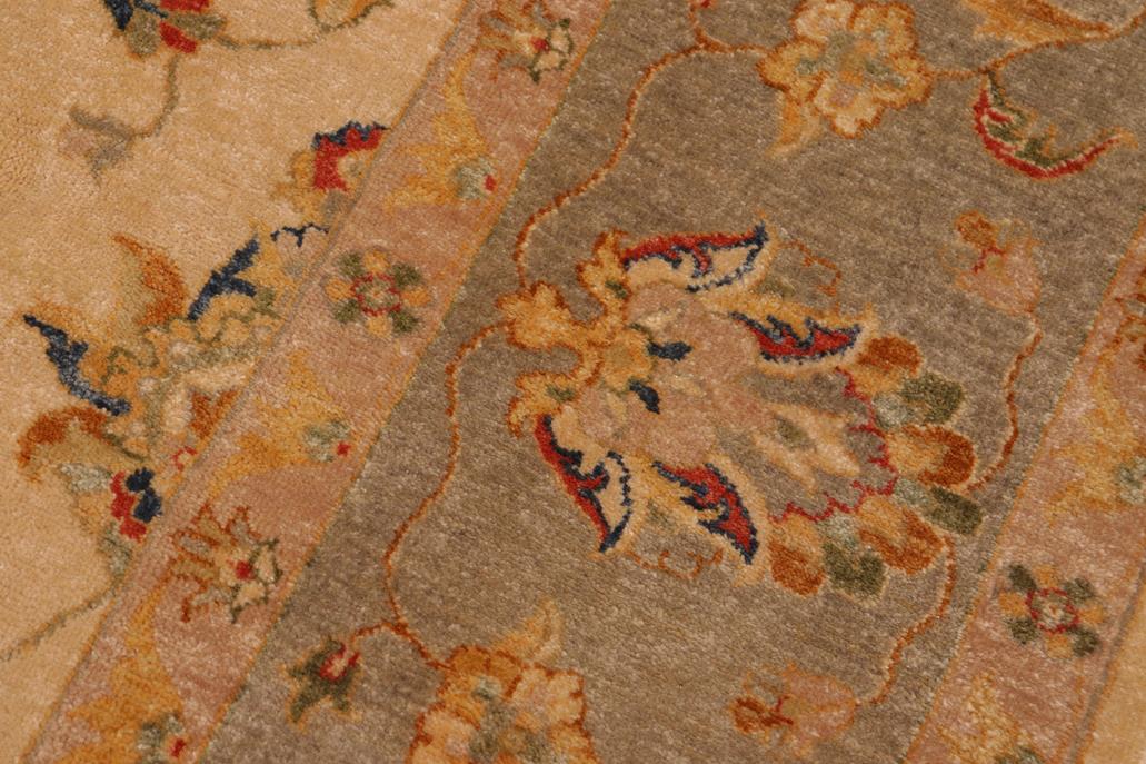 handmade Traditional Kafkaz Chobi Ziegler Beige Gray Hand Knotted RECTANGLE 100% WOOL area rug 8 x 10