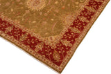 handmade Traditional Kafkaz Chobi Ziegler Olive Green Rust Hand Knotted RECTANGLE 100% WOOL area rug 8 x 10