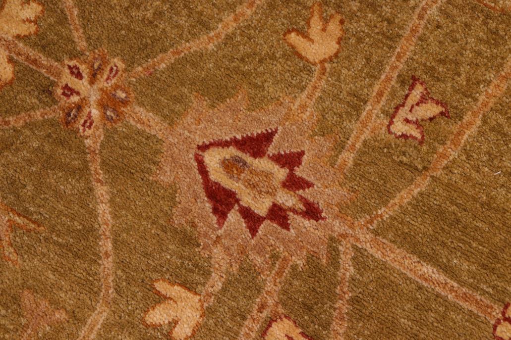 handmade Traditional Kafkaz Chobi Ziegler Olive Green Rust Hand Knotted RECTANGLE 100% WOOL area rug 8 x 10