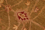 handmade Traditional Kafkaz Chobi Ziegler Olive Green Rust Hand Knotted RECTANGLE 100% WOOL area rug 8 x 10