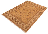 handmade Traditional Kafkaz Chobi Ziegler Gold Beige Hand Knotted RECTANGLE 100% WOOL area rug 8 x 10