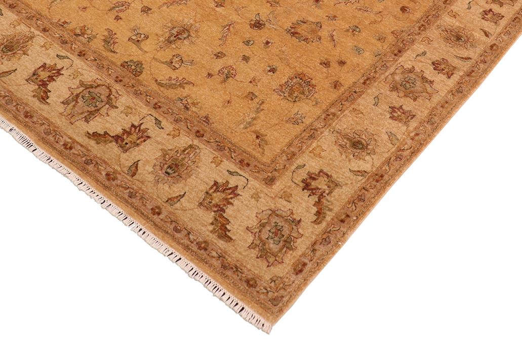 handmade Traditional Kafkaz Chobi Ziegler Gold Beige Hand Knotted RECTANGLE 100% WOOL area rug 8 x 10