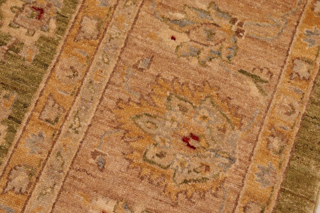 handmade Traditional Kafkaz Chobi Ziegler Green Tan Hand Knotted RECTANGLE 100% WOOL area rug 8 x 10